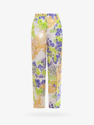 VERSACE VISCOSE  TROUSER WITH VERSACE ORCHID PRINT