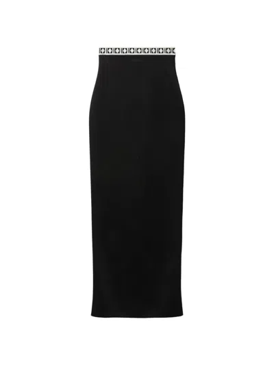 Versace Viscose-blend Jacquard Long Skirt In Black
