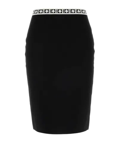 Versace Viscose-blend Jacquard Midi Skirt In Black