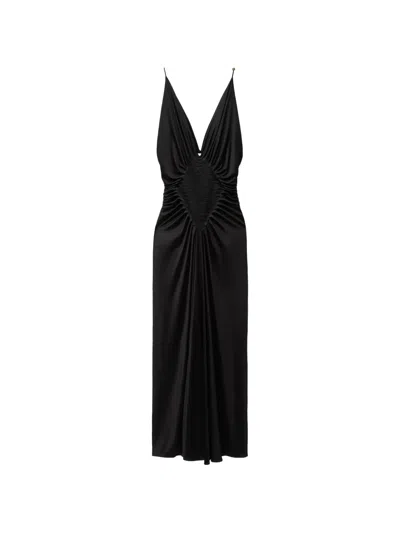 Versace Viscose-jersey Draped Gown In Black