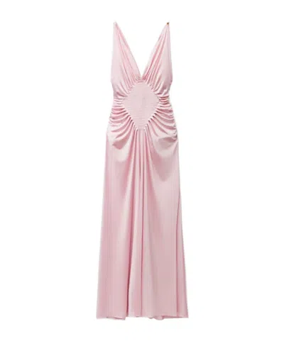 Versace Viscose-jersey Draped Gown In Multi