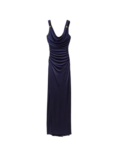 Versace Viscose-jersey Gown In Blue
