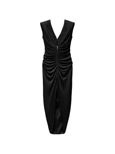 Versace Viscose-jersey Gown In Black