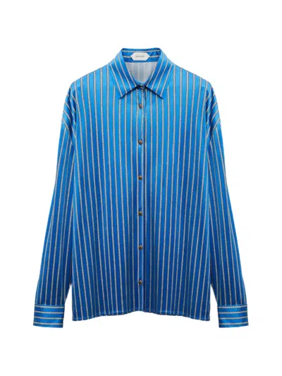 Versace Chemise En Jersey Viscose In Blue