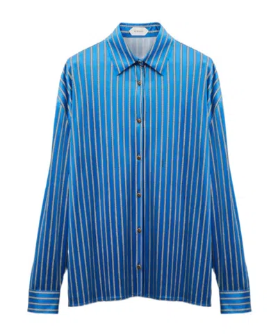 Versace Chemise En Jersey Viscose In Blue