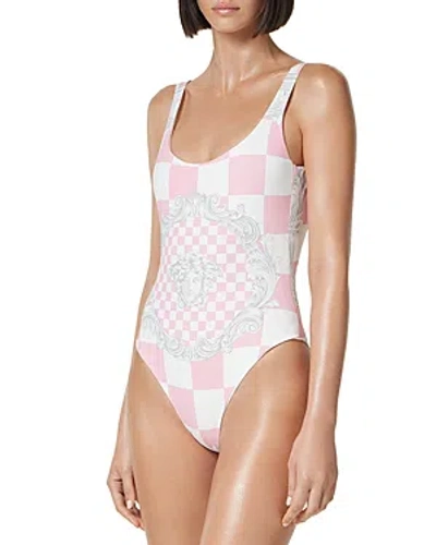 Versace Vita One Piece Swimsuit In Patel Pink