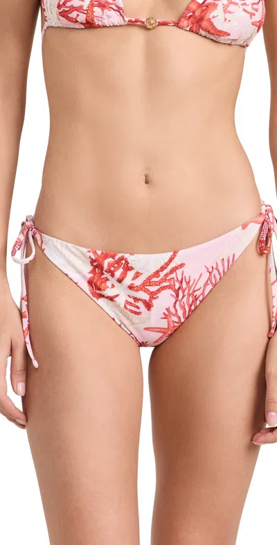Versace Vita Recycled Corals Print Bikini Bottoms 5pb50 Dusty Rose/coral/bone In Multi