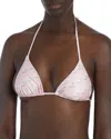 Versace Chain Print Bikini Bottom In Pastel Pink + Milk