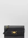 Versace Vitello Calfskin Shoulder Strap Cardholder In Black