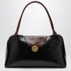 Versace Vivian Medium Two-tone Textured-leather Shoulder Bag In Black