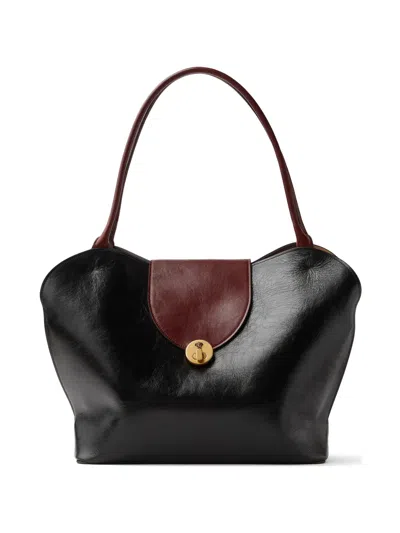 Versace Vivian Large Leather Shoulder Bag In Black