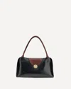 Versace Vivian Medium Two-tone Textured-leather Shoulder Bag In Black