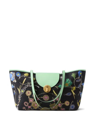 Versace Vivian Printed Small Canvas Tote In Multi