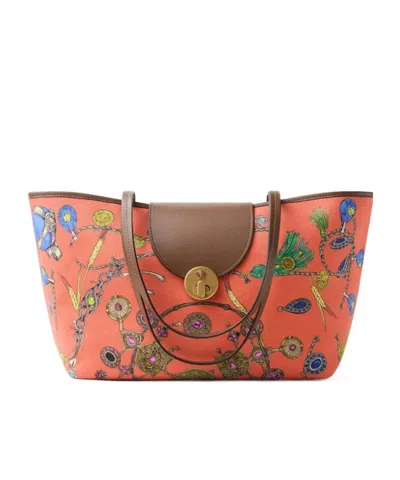 Versace Vivian Printed Small Canvas Tote In Animal Print