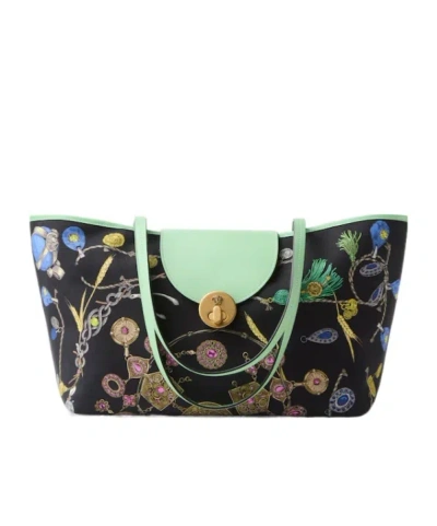 Versace Vivian Printed Small Canvas Tote In Multi
