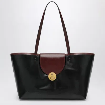 Versace Vivian Small Shopper In Coated Canvas In Black