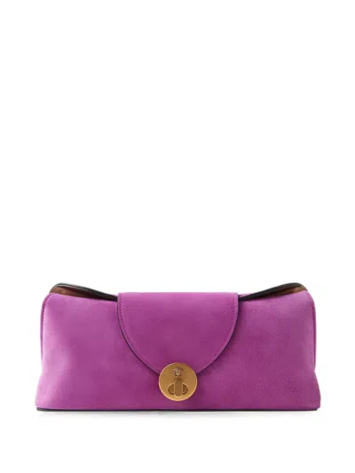 Versace Vivian Suede Clutch In Black