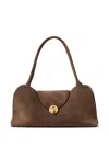Versace Medium Suede Shoulder Bag In Brown