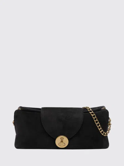 Versace Vivian Suede Shoulder Bag With Medusa Logo In Blue