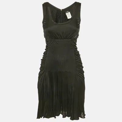 Versace Vjc By  Black Jersey Ruched Detail Dress