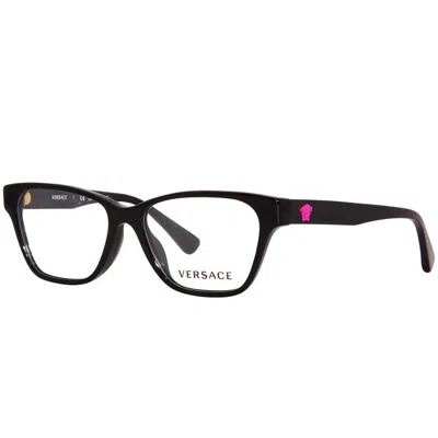 Versace Vk 3003u Gb1 48mm Unisex Rectangle Eyeglasses 48mm In Black