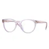 Versace Vk 3321u 5372 46mm Unisex Phantos Eyeglasses 46mm In Pink