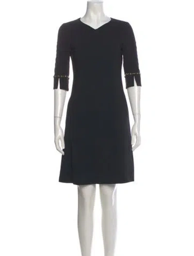 Pre-owned Versace V-neck Mini Dress In Black