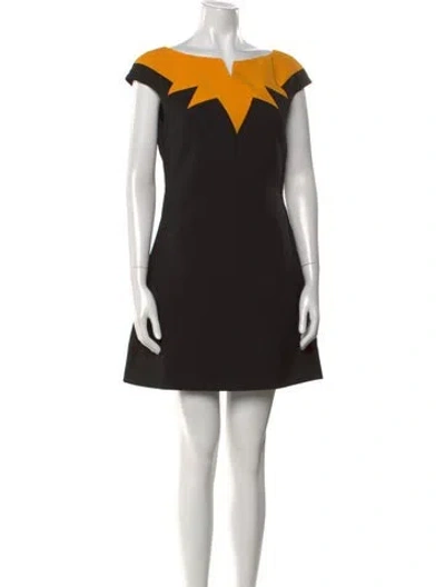 Pre-owned Versace V-neck Mini Dress In Black