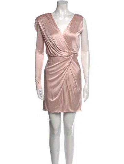 Pre-owned Versace V-neck Mini Dress In Pink