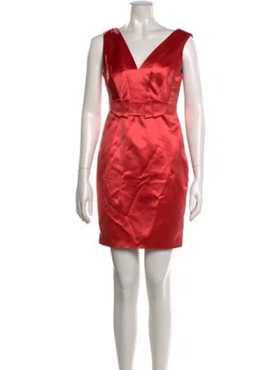 Pre-owned Versace V-neck Mini Dress In Pink