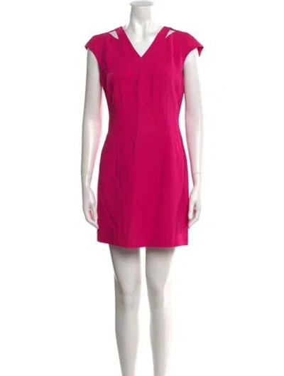 Pre-owned Versace V-neck Mini Dress W/ Tags In Pink