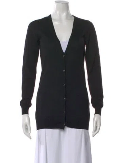 Pre-owned Versace V-neck Sweater In Black