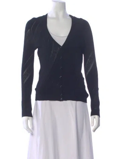 Pre-owned Versace V-neck Sweater In Blue