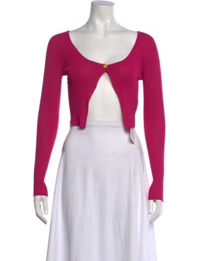 Pre-owned Versace V-neck Sweater In Pink