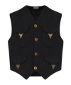 Versace V-neck Vest In Black