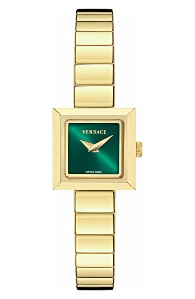 Versace V-square Petite Bracelet Watch In Gold