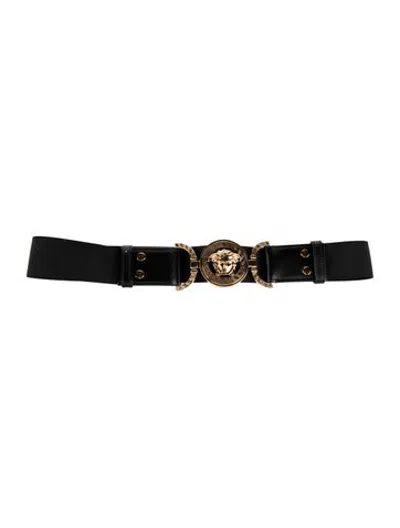 Pre-owned Versace Waist Belt In Black