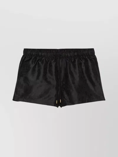 VERSACE WAISTBAND ELASTIC SWIM SHORTS WITH BUTTON DETAIL