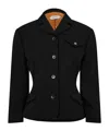 Versace Wool Grain De Poudre Informal Jacket In Black