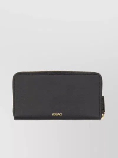 Versace Wallet "medusa" Gold-tone Hardware In Black