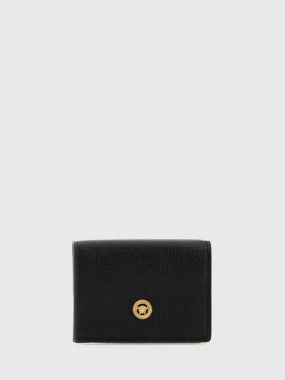 Versace Medusa Biggie Grained Leather Wallet In Black