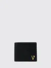 Versace V-emblem Leather Bifold Wallet In Black