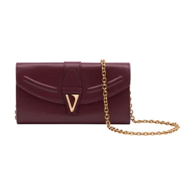 Versace Wallet On Chain In Burgundy