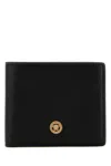 Versace Medusa Biggie Grainy Leather Wallet In Black