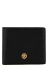 Versace Medusa Biggie Grainy Leather Wallet In Black