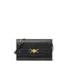 Versace Vitello Calfskin Shoulder Strap Cardholder In Black