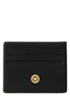 Versace Medusa Biggie Card Holder With Textured Finish In Black