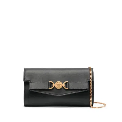 Versace Chain-linked Mini Shoulder Bag In Black