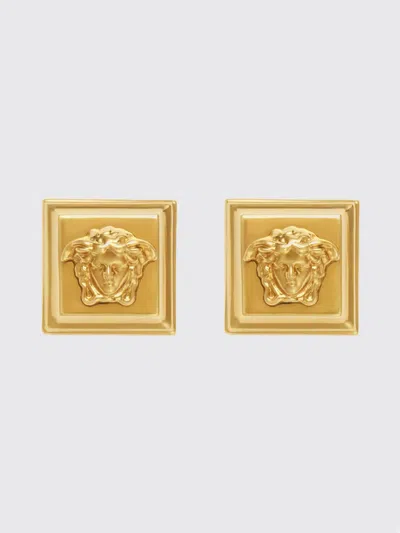 Versace Gold-colored Earrings With Square Design And Medusa Head Details In Brass Woman