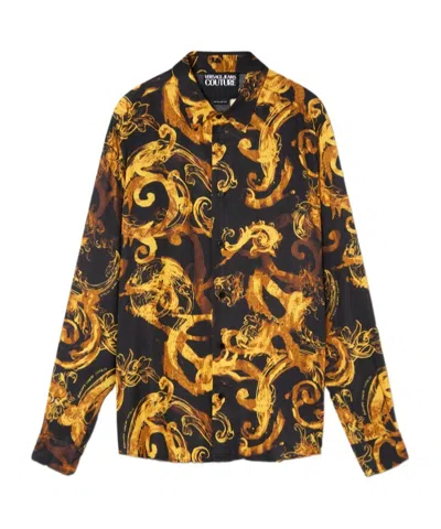 Versace Watercolor Couture Shirt In Multicolor